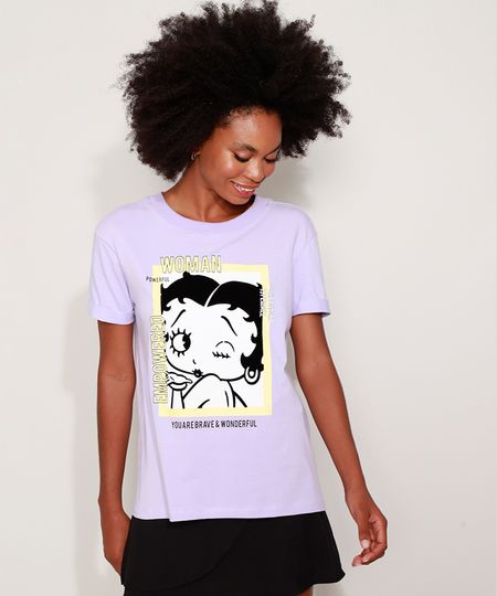 Camiseta-Feminina-Ampla-Betty-Boop-Manga-Curta-Decote-Redondo-Lilas-9968809-Lilas_1 Camiseta-Feminina-Ampla-Betty-Boop-Manga-Curta-Decote-Redondo-Lilas-9968809-Lilas_1