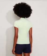 Blusa-Feminina-Canelada-com-Ziper-de-Argola-Manga-Curta-Gola-Alta-Verde-Claro-9680111-Verde_Claro_2