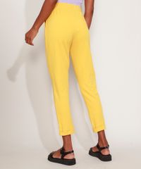Calca-Feminina-Jogger-Cintura-Alta-com-Bolsos-Amarela-9960809-Amarelo_2
