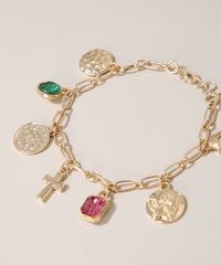 Pulseira-Feminina-com-Pingentes-de-Medalhas--Dourado-9963585-Dourado_3