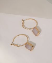 Brinco-Feminino-de-Argola-com-Pingente-Retangular-Dourado-9963577-Dourado_1