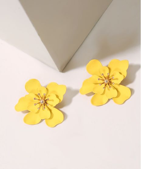 Brinco-Feminino-de-Flor-Amarelo-9962240-Amarelo_1