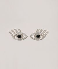 Brinco-Feminino-Formato-de-Olho-com-Strass-Prateado-9962249-Prateado_2