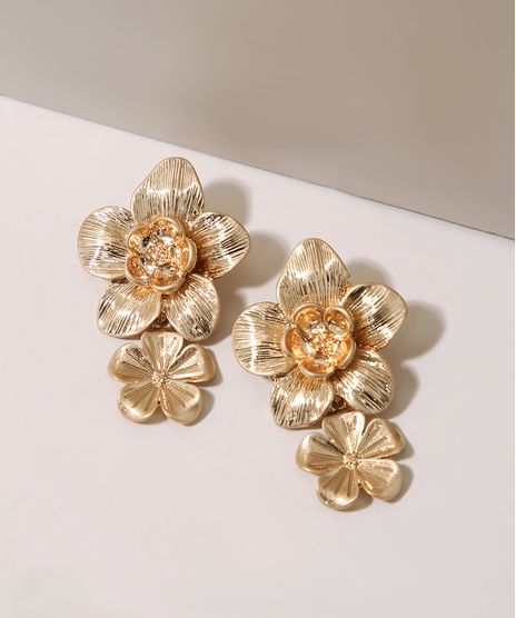 Brinco-Feminino-em-Formato-de-Flor-Dourado-9962283-Dourado_1