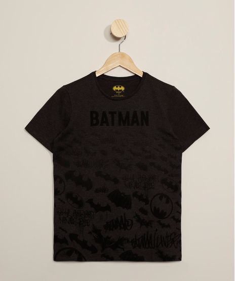 Camiseta-Juvenil-Morcegos-Batman-Manga-Curta-Gola-Careca-Cinza-Mescla-Escuro-9973305-Cinza_Mescla_Escuro_1