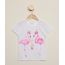 Blusa-Infantil-Flamingos-com-Glitter-Manga-Curta-Decote-Redondo-Off-White-9973540-Off_White_1