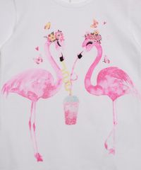 Blusa-Infantil-Flamingos-com-Glitter-Manga-Curta-Decote-Redondo-Off-White-9973540-Off_White_2