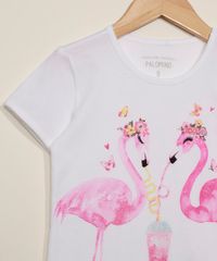 Blusa-Infantil-Flamingos-com-Glitter-Manga-Curta-Decote-Redondo-Off-White-9973540-Off_White_4