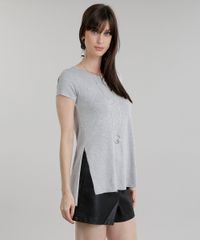 Blusa-Longa-Basica-com-Fendas-Cinza-Mescla-Claro-8783273-Cinza_Mescla_Claro_1