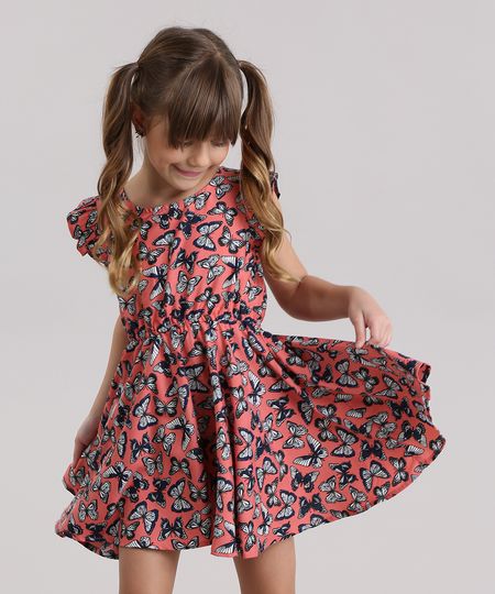 Vestido-Estampado-de-Borboletas-com-Babados-Coral-8802158-Coral_1 Vestido-Estampado-de-Borboletas-com-Babados-Coral-8802158-Coral_1