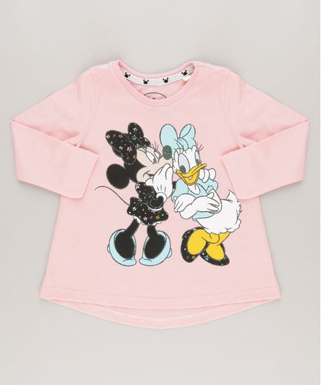 Blusa-Minnie-e-Margarida-em-Algodao---Sustentavel-Rosa-9042621-Rosa_1