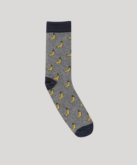 Meia-Estampada-de-Bananas-Preta-8999691-Preto_1