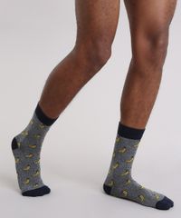 Meia-Estampada-de-Bananas-Preta-8999691-Preto_2