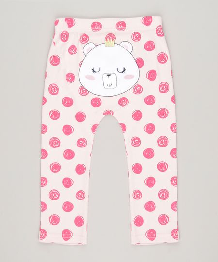 Calca-Ursinha-Estampada-de-Poa-em-Algodao---Sustentavel-Rosa-8795979-Rosa_1