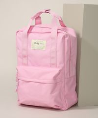 Mochila-Feminina-Grande-com-Bolso-Frontal-e-Alca-de-Mao-Rosa-9965538-Rosa_1