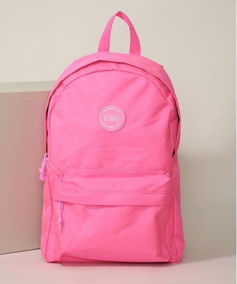 Mochila-Feminina-Grande-com-Bolso-Frontal-Rosa-Neon-9965534-Rosa_Neon_1