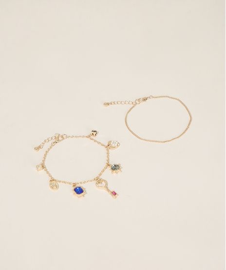 Kit-de-2-Pulseiras-Femininas-com-Pingentes-Dourado-9962250-Dourado_1