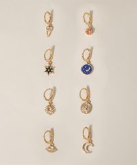 Kit-de-8-Brincos-Femininos-Argolas-com-Pingentes-Dourado-9962276-Dourado_1
