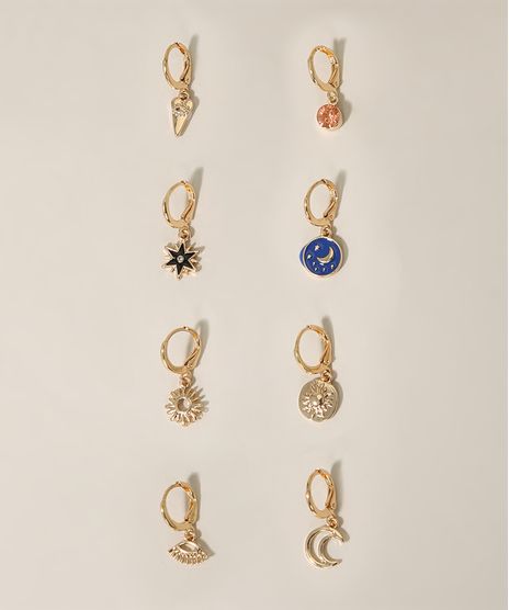 Kit-de-8-Brincos-Femininos-Argolas-com-Pingentes-Dourado-9962276-Dourado_1