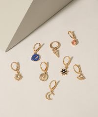 Kit-de-8-Brincos-Femininos-Argolas-com-Pingentes-Dourado-9962276-Dourado_2