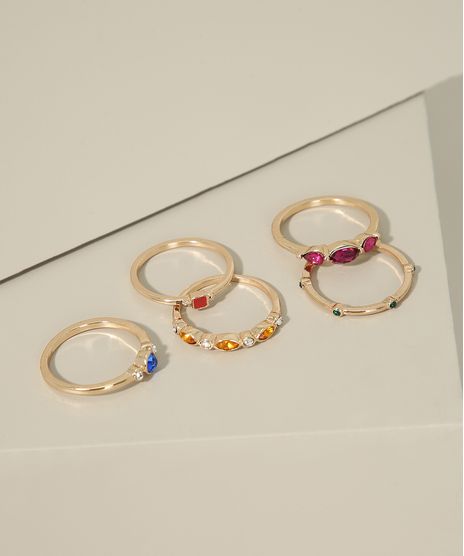 Kit-de-5-Aneis-Femininos-com-Pedras-Dourado-9963583-Dourado_1