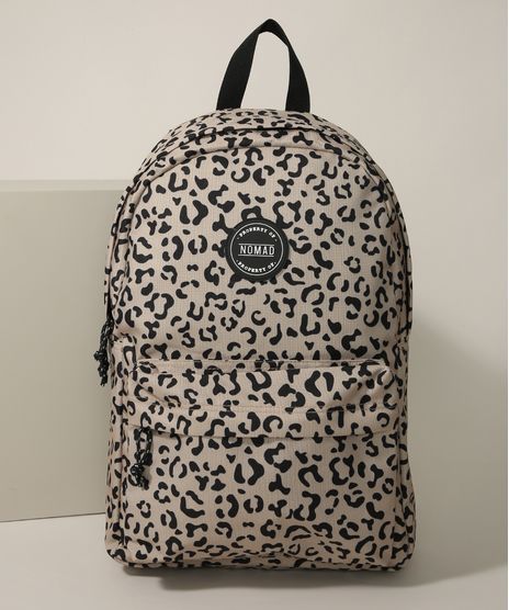 Mochila-Feminina-Grande-Estampada-Animal-Print-Onca-com-Bolso-Bege-9965536-Bege_1