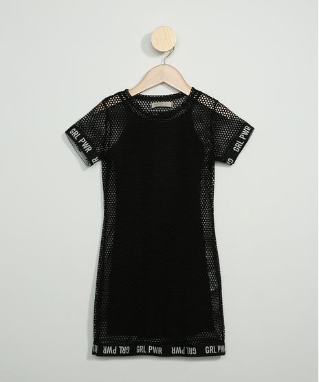 Vestido-Infantil-de-Tela--GRL-PWR--Manga-Curta-Decote-Redondo-Preto-9967661-Preto_1