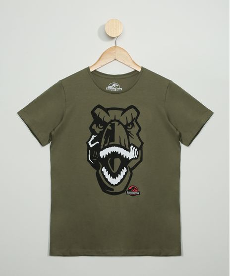 Camiseta-Juvenil-Estampada-Jurassic-Park-Manga-Curta-Gola-Careca-Verde-Militar-9973313-Verde_Militar_1