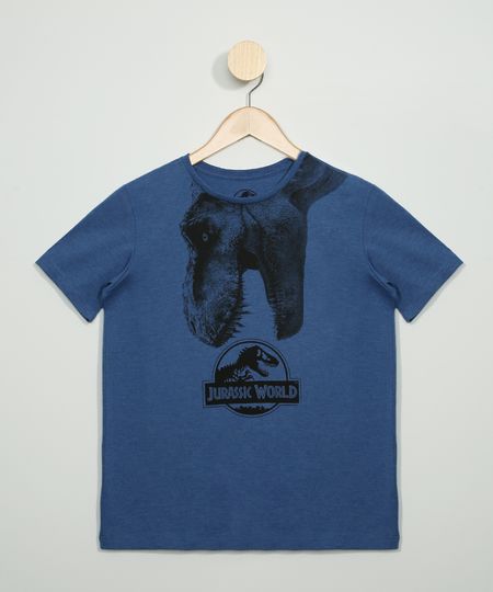Camiseta-Juvenil-Estampada-Jurassic-World-Manga-Curta-Gola-Careca-Azul-9973311-Azul_1