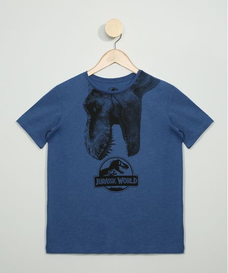 Camiseta-Juvenil-Estampada-Jurassic-World-Manga-Curta-Gola-Careca-Azul-9973311-Azul_1