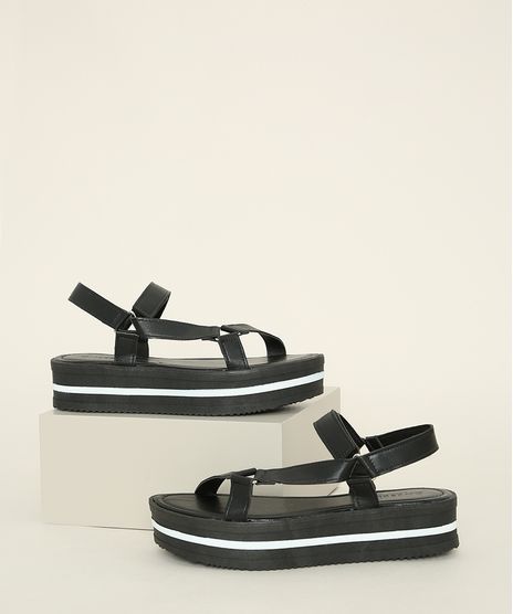 Sandalia-Feminina-Oneself-Flatform-Papete-Preta-9982238-Preto_1