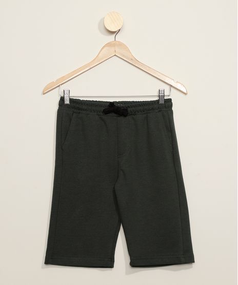 Bermuda-de-Moletom-Juvenil-Basica-com-Cordao-e-Bolsos-Verde-Militar-9973629-Verde_Militar_1