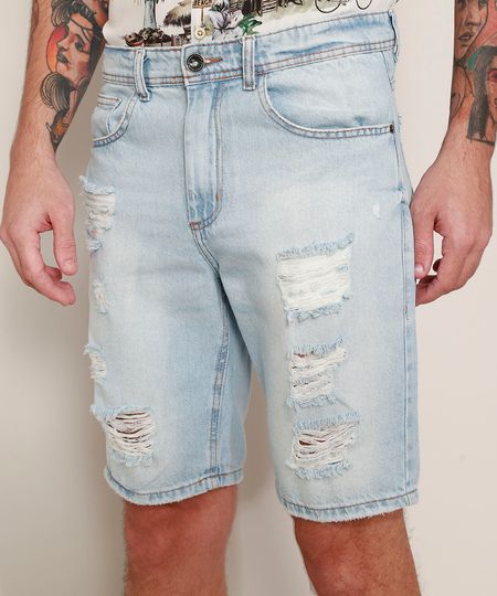 Bermuda-Jeans-Masculina-Slim-Destroyed-Azul-Claro-9975904-Azul_Claro_1