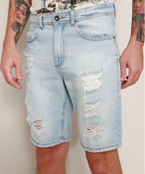 Bermuda-Jeans-Masculina-Slim-Destroyed-Azul-Claro-9975904-Azul_Claro_1