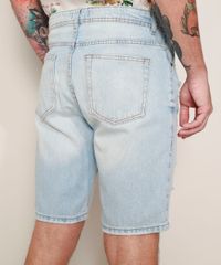 Bermuda-Jeans-Masculina-Slim-Destroyed-Azul-Claro-9975904-Azul_Claro_4