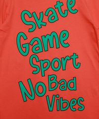Camiseta-Infantil--Skate-Game-Sport-No-Bad-Vibes--Manga-Curta-Coral-9973330-Coral_2