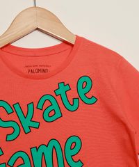 Camiseta-Infantil--Skate-Game-Sport-No-Bad-Vibes--Manga-Curta-Coral-9973330-Coral_3