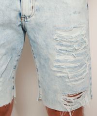 Bermuda-Jeans-Masculina-Slim-Destroyed-Marmorizada-Azul-Claro-9971326-Azul_Claro_2