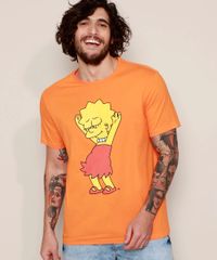 Camiseta-Masculina-Lisa-Simpson-Dancando-Manga-Curta-Gola-Careca-Laranja-9971308-Laranja_5
