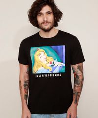 Camiseta-Masculina-Bela-Adormecida--Five-More-Mins--Manga-Curta-Gola-Careca-Preta-9971310-Preto_1