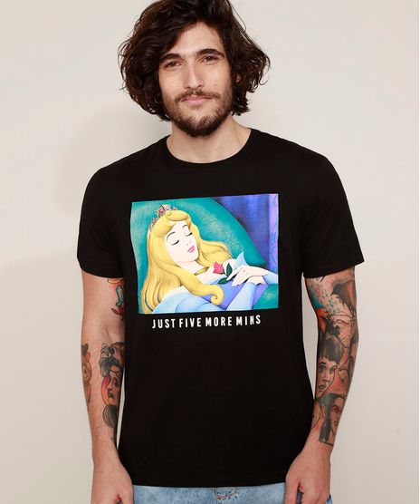 Camiseta-Masculina-Bela-Adormecida--Five-More-Mins--Manga-Curta-Gola-Careca-Preta-9971310-Preto_1