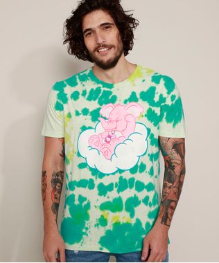 Camiseta-Masculina-Elefante-Ursinhos-Carinhosos-Estampada-Tie-Dye-Manga-Curta-Gola-Careca-Verde-9973595-Verde_1