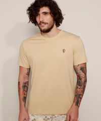 Camiseta-Masculina-Cacto--Por-el-Camino--Manga-Curta-Gola-Careca-Bege-9970584-Bege_1
