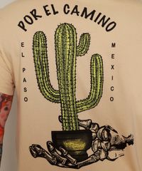 Camiseta-Masculina-Cacto--Por-el-Camino--Manga-Curta-Gola-Careca-Bege-9970584-Bege_2