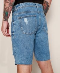 Bermuda-Jeans-Masculina-Slim-Destroyed-Marmorizada-Azul-Medio-9975902-Azul_Medio_4