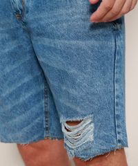 Bermuda-Jeans-Masculina-Slim-Destroyed-Marmorizada-Azul-Medio-9975902-Azul_Medio_5