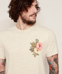 Camiseta-Masculina-com-Bolso-Floral-Manga-Curta-Gola-Careca-Bege-Claro-9970579-Bege_Claro_5