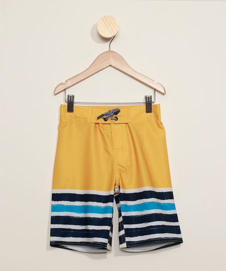 Bermuda-Surf-Infantil-com-Listras-e-Cordao-Amarela-9973424-Amarelo_1