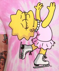 Camiseta-Masculina-Lisa-Simpson-Patinadora-Estampada-Tie-Dye-Manga-Curta-Gola-Careca-Rosa-9973598-Rosa_2