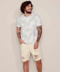 Camiseta-Masculina-Estampada-de-Folhagem-Manga-Curta-Gola-Careca-Branca-9973634-Branco_3